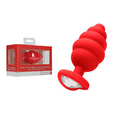 OuchExtra Large Ribbed Diamond Heart Plug - Red