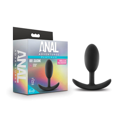 Anal Adventures Platinum - Silicone Vibra Slim Plug Black