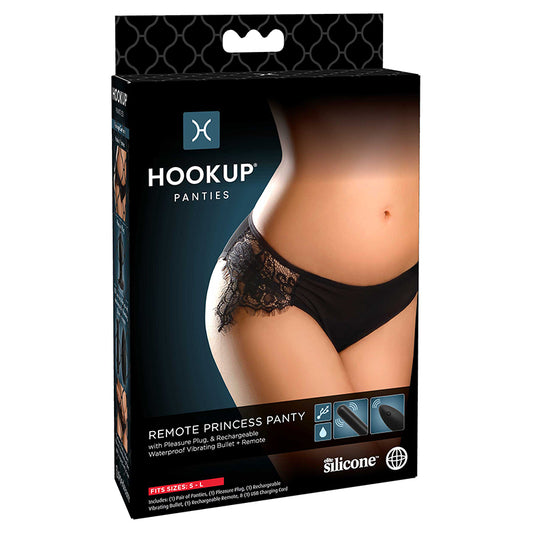 Hookup Remote Princess Panty Black Fits Size S-L