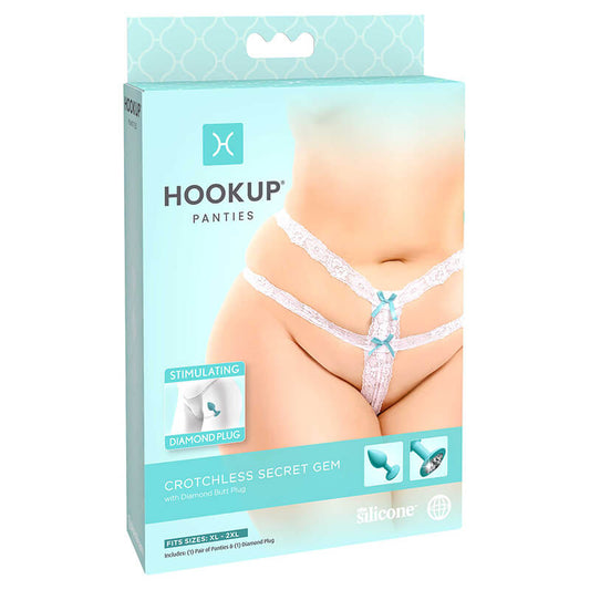 Hookup Crotchless Secret Gem Fits Size XL-XXL