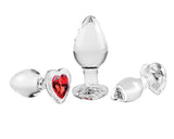 Red Heart Gem Glass Plug Set