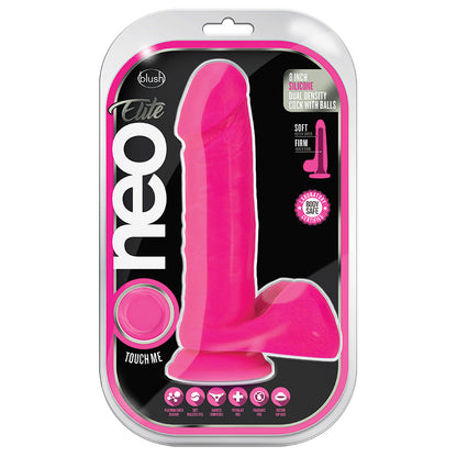 Neo Elite Silicone Dual Density Cock With Balls-Neon