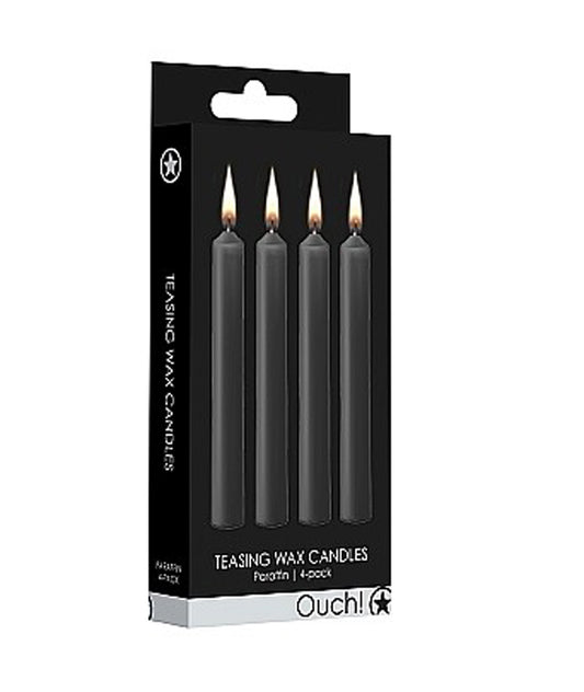 Teasing Wax Candles - Black - 4-Pack OU-488BLK