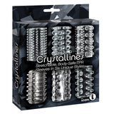 The 9'S Crystalline TPR Cock Sleeves-Clear 6pk