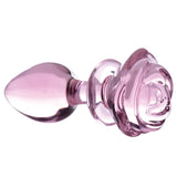 Booty Sparks Pink Rose Glass Anal Plug