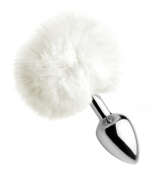 White Fluffy Bunny Tail Anal Plug TZ-AF619